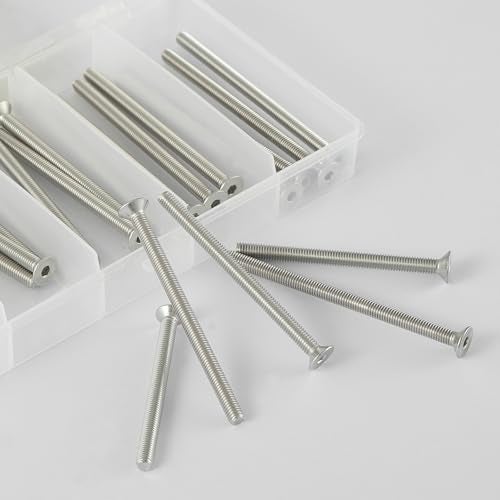 Joamang M5 x 60mm 65mm 70mm 75mm 80mm Flat Head Hex Socket Cap Screws Countersunk Bolts, Stainless Steel 304, Metric Allen Hex Drive, Bright Finish, Fully Threaded, Assortment Kit 25PCS - Image 3