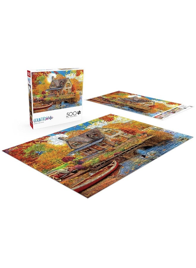 Buffalo Games - Angelo Bonito - Autumn Lake House - 500 Piece Jigsaw Puzzle for Adults Challenging Puzzle Perfect for Game Nights - Image 4