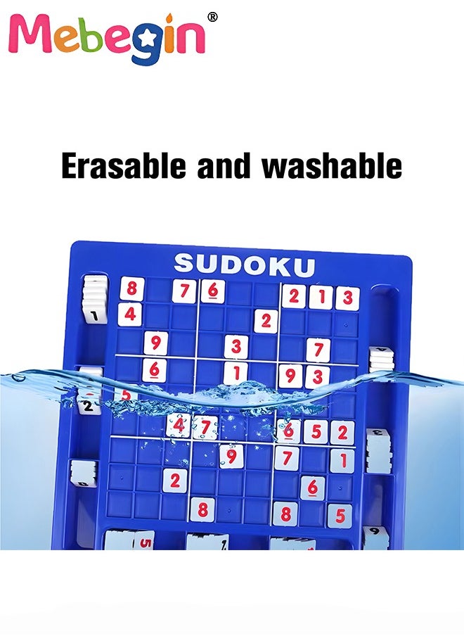 MEBEGIN - Sudoku Board Game Included 81 Number Cubes, Fun Number Game, Creative Learning Math Games, Educational Toy for Kids Aged 3+, Easy for Storage and Carry Around, Ideal Gift For Kids, 25.1*23.9*1.8cm - Image 1