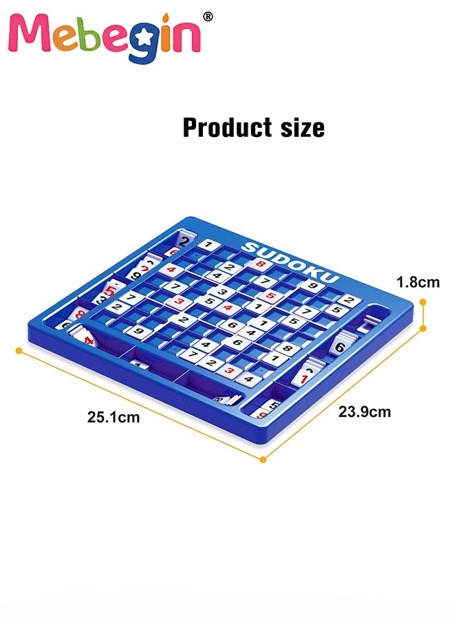 MEBEGIN - Sudoku Board Game Included 81 Number Cubes, Fun Number Game, Creative Learning Math Games, Educational Toy for Kids Aged 3+, Easy for Storage and Carry Around, Ideal Gift For Kids, 25.1*23.9*1.8cm - Image 1