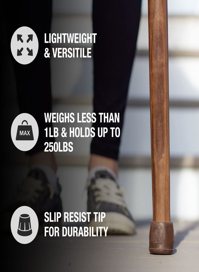 Brazos Wooden Walking Cane for Men and Women - 37" Handcrafted American Walnut Cane with US Army Veterans Emblem - Solid Wood Walking Sticks, Military Commemorative Gift, Made in USA - Image 4