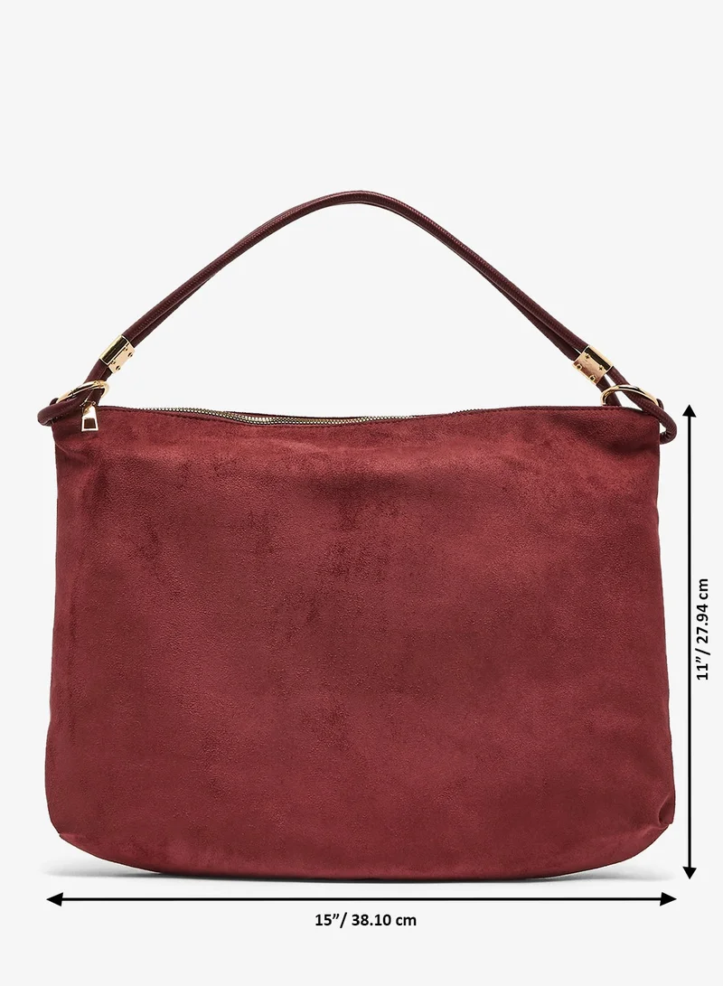 Ella Red Classic Suede Slouch Tote Bag for Women | Best Price UAE