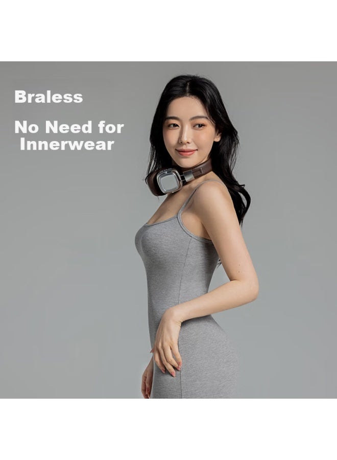 Curveism Cubist Style Bodycon Dress Women's Hip-hugging Slimming Dress Slim Fit Sling Dress Gray Size L - Image 1