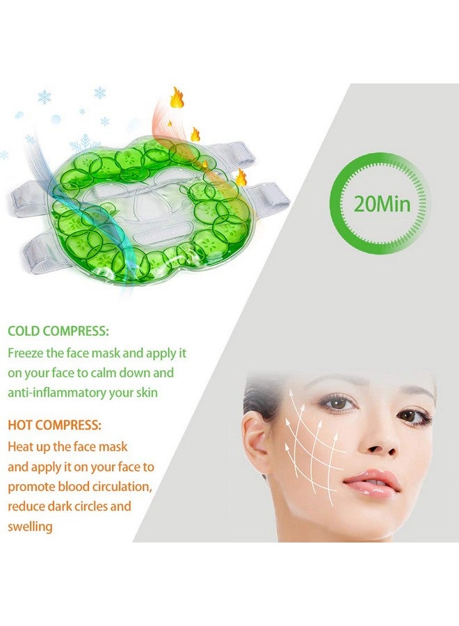 WORLD-BIO Face Ice Gel Pack With Wrap Reusable Hot Cold Compress For Skin Care Puffiness Eyes Swollen Face Cold Face Mask Gel Pack Pain Relief For Migraines Injuries Inflammation Sinus Headaches Stress - Image 3
