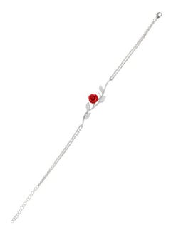 EMNON 925 Sterling Silver Jewelry Rhodium Plated 925 Silver, CZ & Rose Bracelet 100% Precious Metal Gift for Women- Emnon5BR  - Image 1