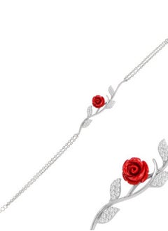 EMNON 925 Sterling Silver Jewelry Rhodium Plated 925 Silver, CZ & Rose Bracelet 100% Precious Metal Gift for Women- Emnon5BR  - Image 2