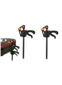 Y&D Quick Grip Clamps, Woodwork Ratchet Bar Clamp F Wood Clamps Set One Handed for Fast and Easy Clamping Applications distance 2 Pack 8 inch  - Image 1