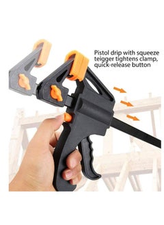 Y&D Quick Grip Clamps, Woodwork Ratchet Bar Clamp F Wood Clamps Set One Handed for Fast and Easy Clamping Applications distance 2 Pack 8 inch  - Image 3
