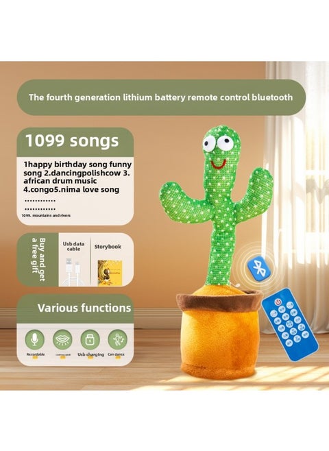 Dancing Cactus Toys Can Learn To Talk Baby Baby Children 0 A 1 Year Old Enchanting Flower Repetition Recording Doll-Color:[fourth Generation Lithium Battery] Remote Control Bluetooth Version Cactus (1099 Songs + Learning To Speak + Recording + Glowing And Dancing)-Specification:[collect And Purchase, Priority Delivery]