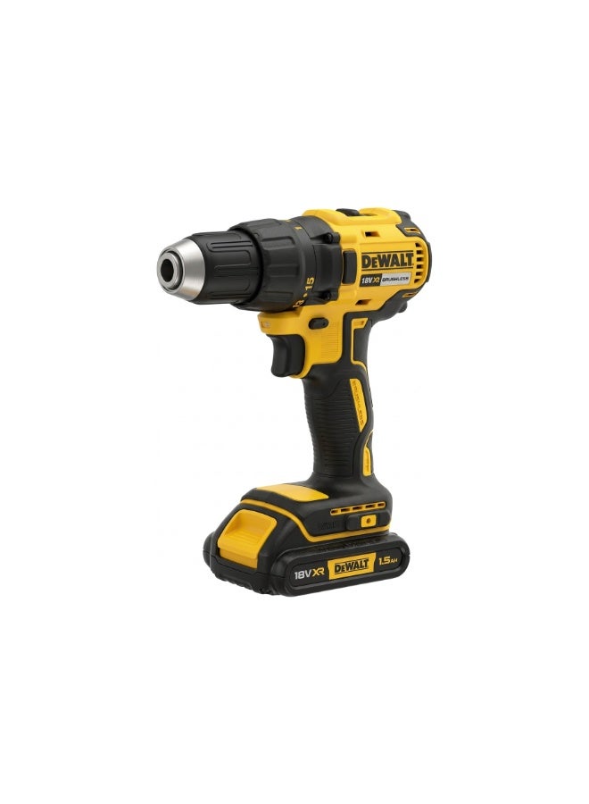 DeWalt 18V 13mm Compact Drill Driver DCD777S2-GB, Brushless Motor, 2 x 1.5Ah Batteries, Charger & Kit Box, Yellow/Black, 3 Year Warranty - Image 1