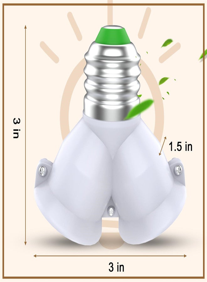 2 in 1 E26 Socket Splitter Adapter 3PCS E26/E27 Standard Medium Base Bulbs in 1 Socket Y-Shape Lamp Holder Converter Heat Resistant Light Bulb Splitter for Kitchen Garage - Image 5