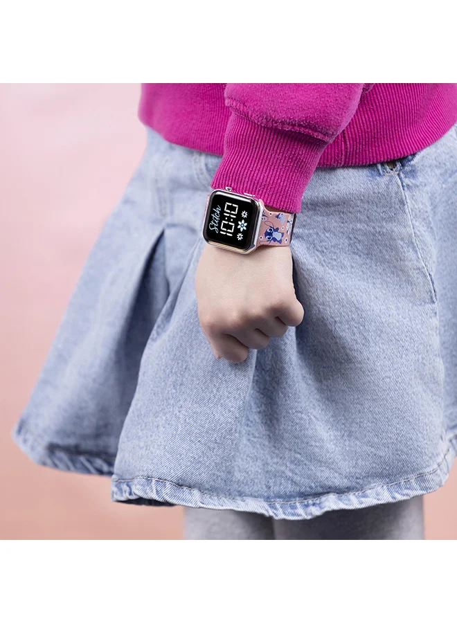 ديزني Girls Digital Square Shape Plastic Wrist Watch - LAS4070 - 35 Millimeter