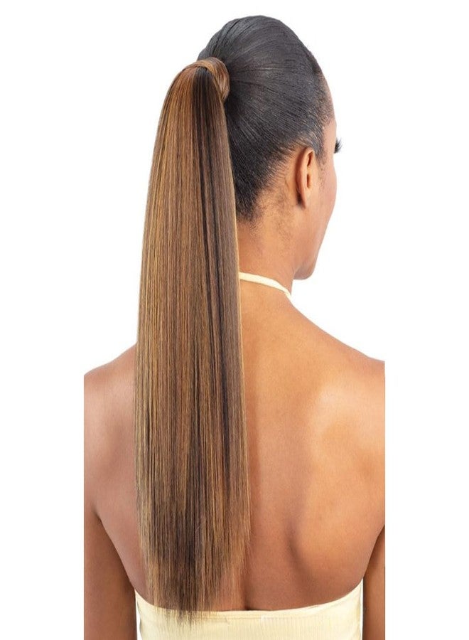 Shake-N-Go Weave Organique Pony Pro Ponytail Sleek Straight 18 with Secret Pocket made by Pre-sewn Weave (Color: 4) - Image 4