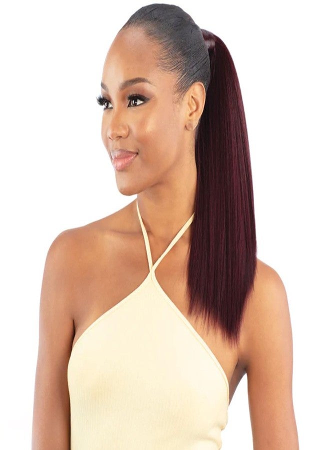 Shake-N-Go Weave Organique Pony Pro Ponytail Sleek Straight 18 with Secret Pocket made by Pre-sewn Weave (Color: 4) - Image 2