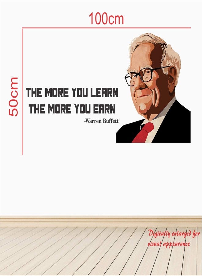 StickMe 'The More You Learn The More You Earn- Warren Buffett - Inspirational - Motivational - Quotes - Wall Sticker' -SM659 (Multi Colour, Vinyl - 100cm X 50 cm) - Image 3