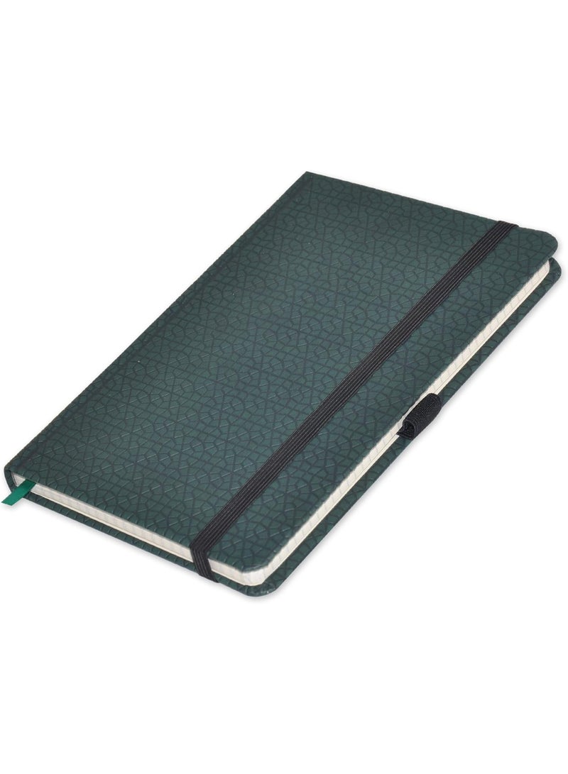 FIS FIS® Executive Notebook, Size 13x21CM, 96 Sheets 5MM Square With Elastic PU Window Green Design 4 -FSNBEX5M1321GR4 - Image 1
