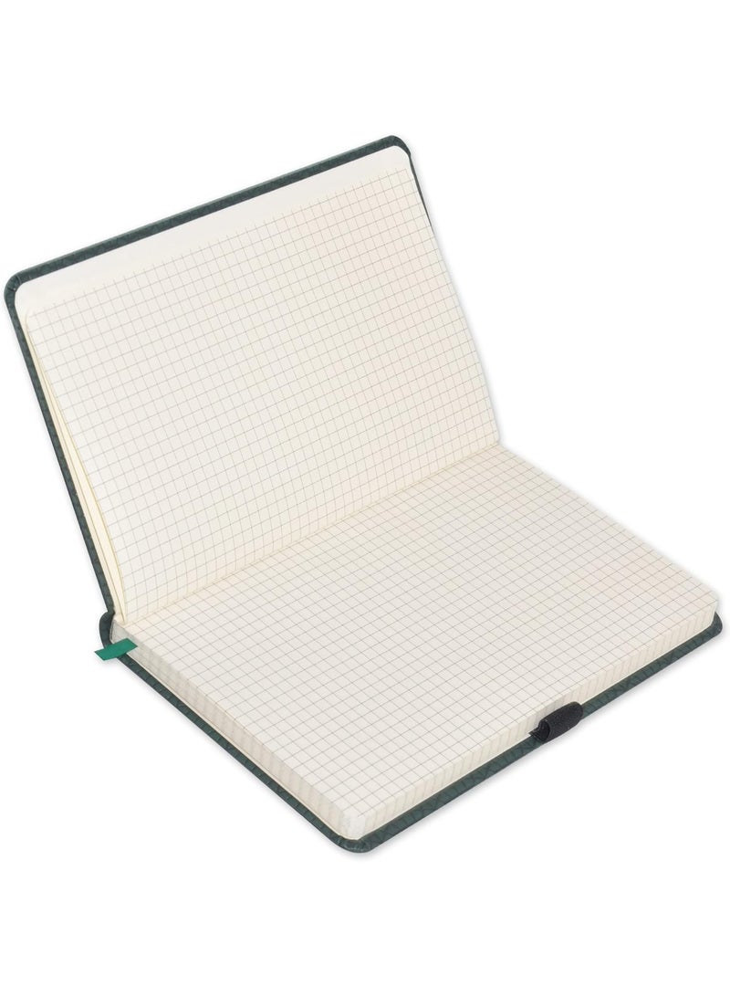 FIS FIS® Executive Notebook, Size 13x21CM, 96 Sheets 5MM Square With Elastic PU Window Green Design 4 -FSNBEX5M1321GR4 - Image 2