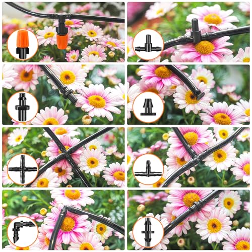 WZFLRUA 250-Piece Drip Irrigation Fittings Kit for 1/4" Tubing, Complete Set of Barbed Connectors for Drip System Setup (Nozzles, Nozzle Tees, Single Barbs, Couplings, Tees, Elbows, Plugs, Crosses) - Image 3