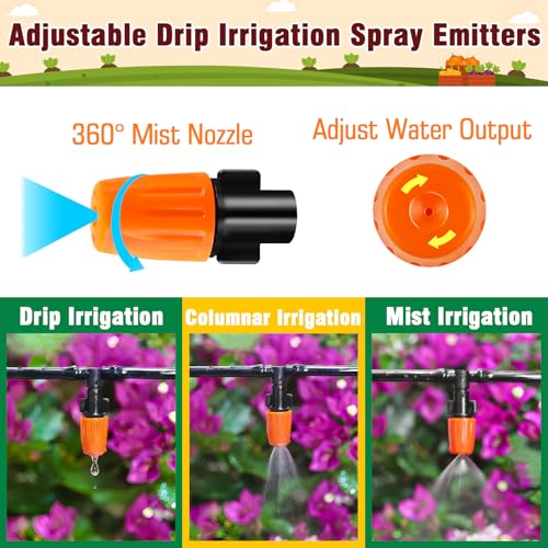 WZFLRUA 250-Piece Drip Irrigation Fittings Kit for 1/4" Tubing, Complete Set of Barbed Connectors for Drip System Setup (Nozzles, Nozzle Tees, Single Barbs, Couplings, Tees, Elbows, Plugs, Crosses) - Image 4