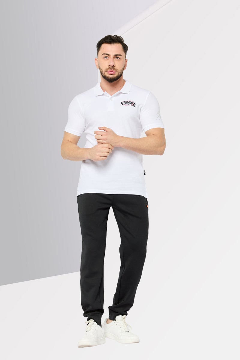 PHILIPP PLEIN Plein Sport Men Sportswear Fit Short Sleeve Outdoor Polo, White - Image 2