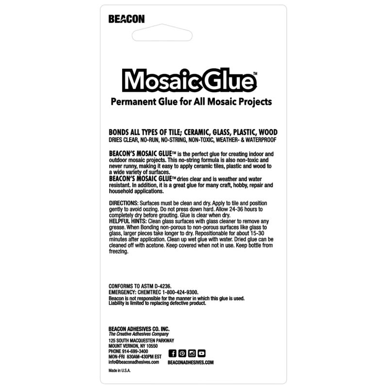 BEACON Mosaic Glue - Non-Toxic & Water Resistant, Ideal for All Tiles & Surfaces, 2-Ounce - Image 3