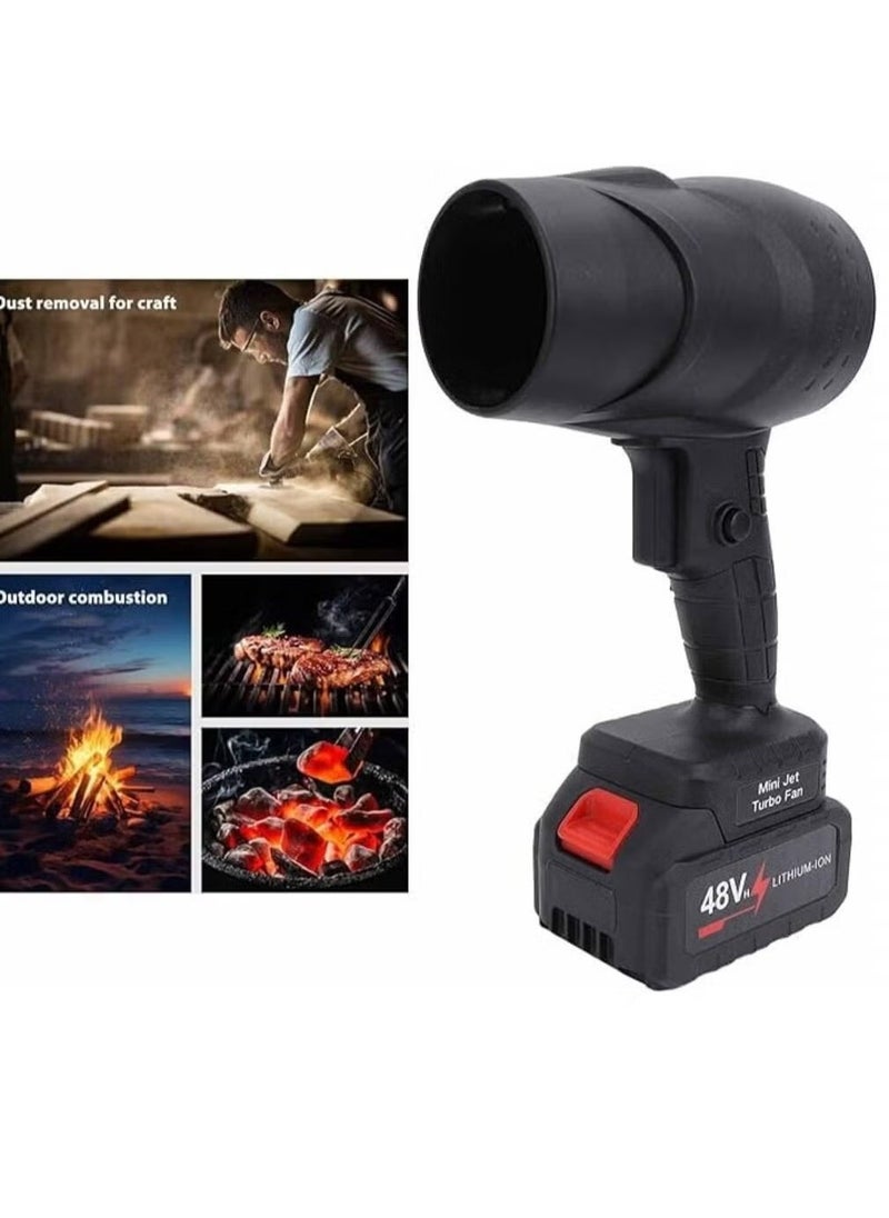 JAJEEK 48V Mini Jet Turbo Fan with Lithium-Ion Battery – Portable High-Power Handheld Blower, Cordless, Rechargeable, Powerful Airflow, Ideal for Outdoor, DIY, and Household Use  - Image 1