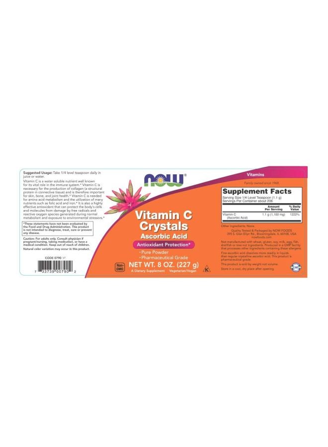 Now Foods Vitamin C Crystals Powder 8 Oz. - Image 2