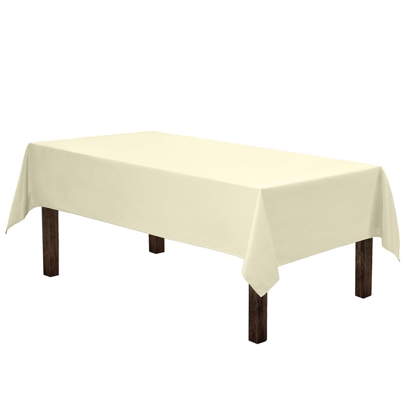 Gee Di Moda Rectangle Tablecloth - 60 x 84 Inch  Ivory Rectangular Table Cloth in Washable Polyester  Great for Buffet Table  Parties  Holiday Dinner  Wedding & Baby Shower