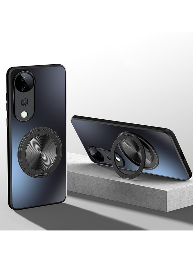 عام حافظة لهاتف فولفو في 40 برو متوافقة مع ماج سيف للشحن اللاسلكي 360-حافظة دائرية قابلة للدوران مقاومة للخدش والصدمات حافظة ظهر لهاتف فيفو في 40 برو 5 جرام - Image 1