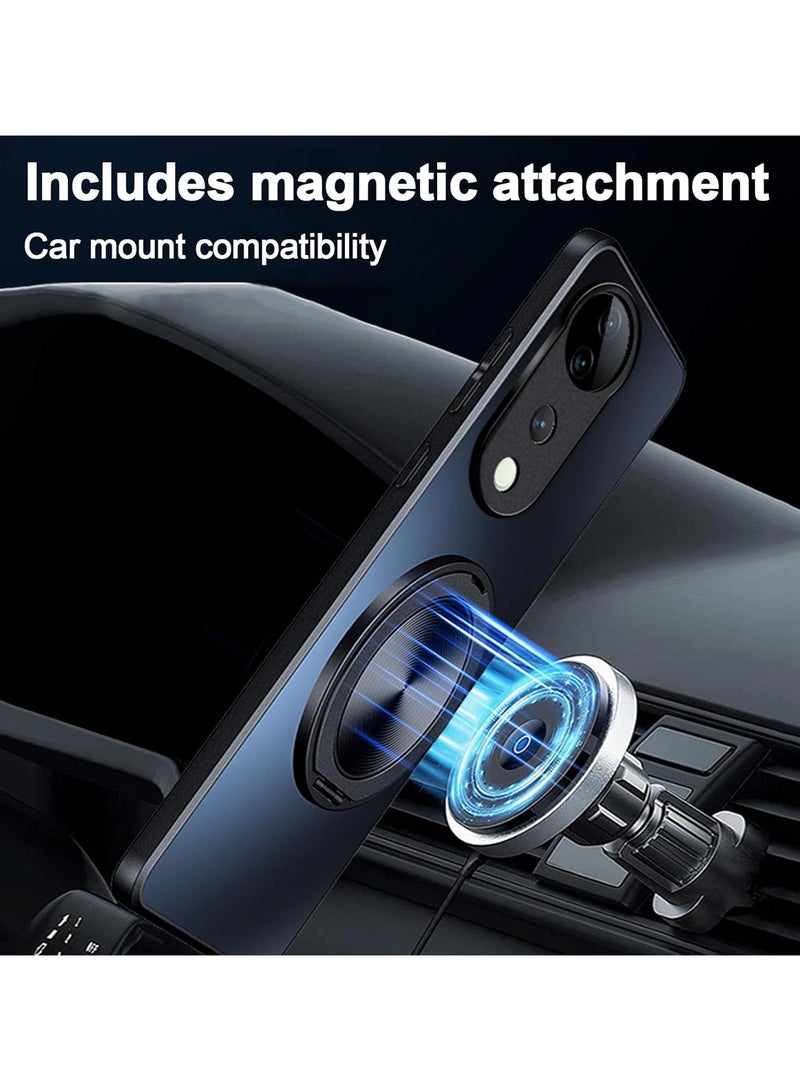 عام حافظة لهاتف فولفو في 40 برو متوافقة مع ماج سيف للشحن اللاسلكي 360-حافظة دائرية قابلة للدوران مقاومة للخدش والصدمات حافظة ظهر لهاتف فيفو في 40 برو 5 جرام - Image 3