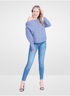 Web Denim Web Denim Light Blue Highwaist Skinny Stretchable Pant Fashionable Comfort Fit Casual Jeans with Pockets For Women  - Image 1