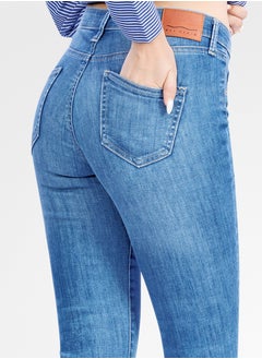 Web Denim Web Denim Light Blue Highwaist Skinny Stretchable Pant Fashionable Comfort Fit Casual Jeans with Pockets For Women  - Image 4