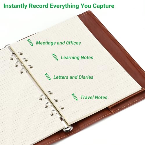 Imslery A5 6-Hole Beige Loose-leaf Paper - 2 Packs (80 Sheets per Pack, 100 GSM) - Dotted Line, Refill for Notebook and Planner, Ideal for Note, Journal, Schedule, Fits A5 6-Ring Binder,Double-sided writing - Image 4