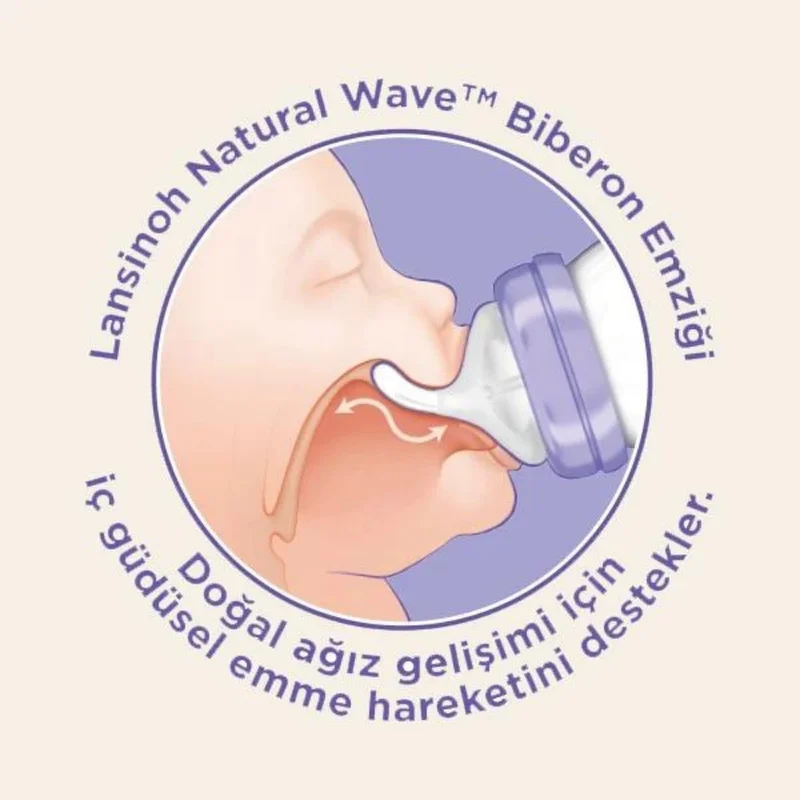 Lansinoh Natural Wave Silicone Baby Bottle Teat 2pcs Medium Flow