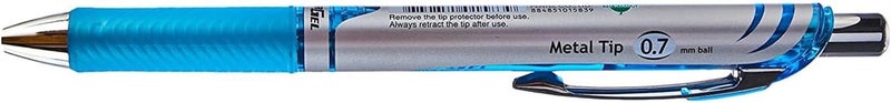 بنتل قلم رولربال من نوع Pentel EnerGel مزود بآلية دفع، عبوة تحتوي على 6 أقلام، لون أزرق - Image 1
