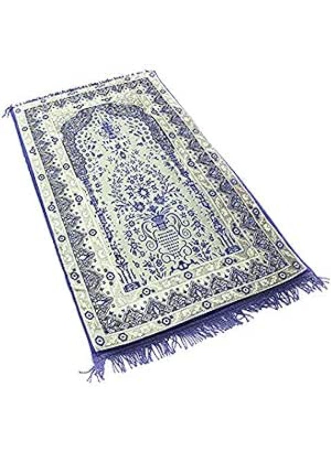 سندس سجادة صلاة سندس المريحة - سجادة صلاة إسلامية ناعمة مبطنة مع دعم للمفاصل، مثالية للصلاة اليومية في المنزل أو المسجد - أزرق - Image 1