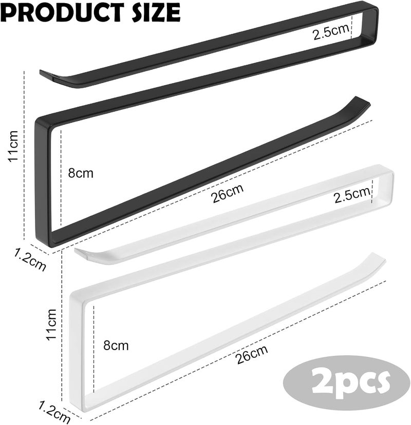 Khazna Kitchen Roll Holder Under Cabinet, 2Pcs Paper Towel Countertop, Self-Adhesive Wall Mounted Rack, Holders for Bathroom, Washroom, Toilet, - Image 2