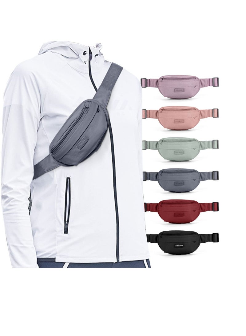 تريند Pack for Women Men, Fashionable Waterproof Crossbody Waist Bag, Belt Bag Yoga, Running Sport, Workout, Hiking Travel Walking, Easy Carry Any Phone Wallet Purse (Grey) - Image 1