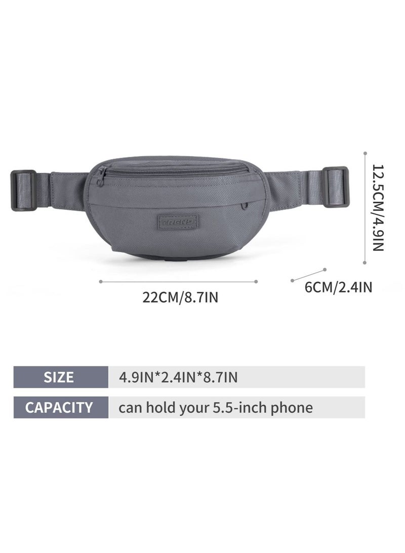 تريند Pack for Women Men, Fashionable Waterproof Crossbody Waist Bag, Belt Bag Yoga, Running Sport, Workout, Hiking Travel Walking, Easy Carry Any Phone Wallet Purse (Grey) - Image 5