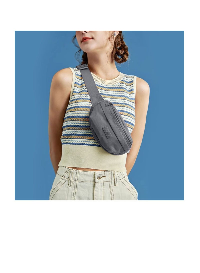 تريند Pack for Women Men, Fashionable Waterproof Crossbody Waist Bag, Belt Bag Yoga, Running Sport, Workout, Hiking Travel Walking, Easy Carry Any Phone Wallet Purse (Grey) - Image 2