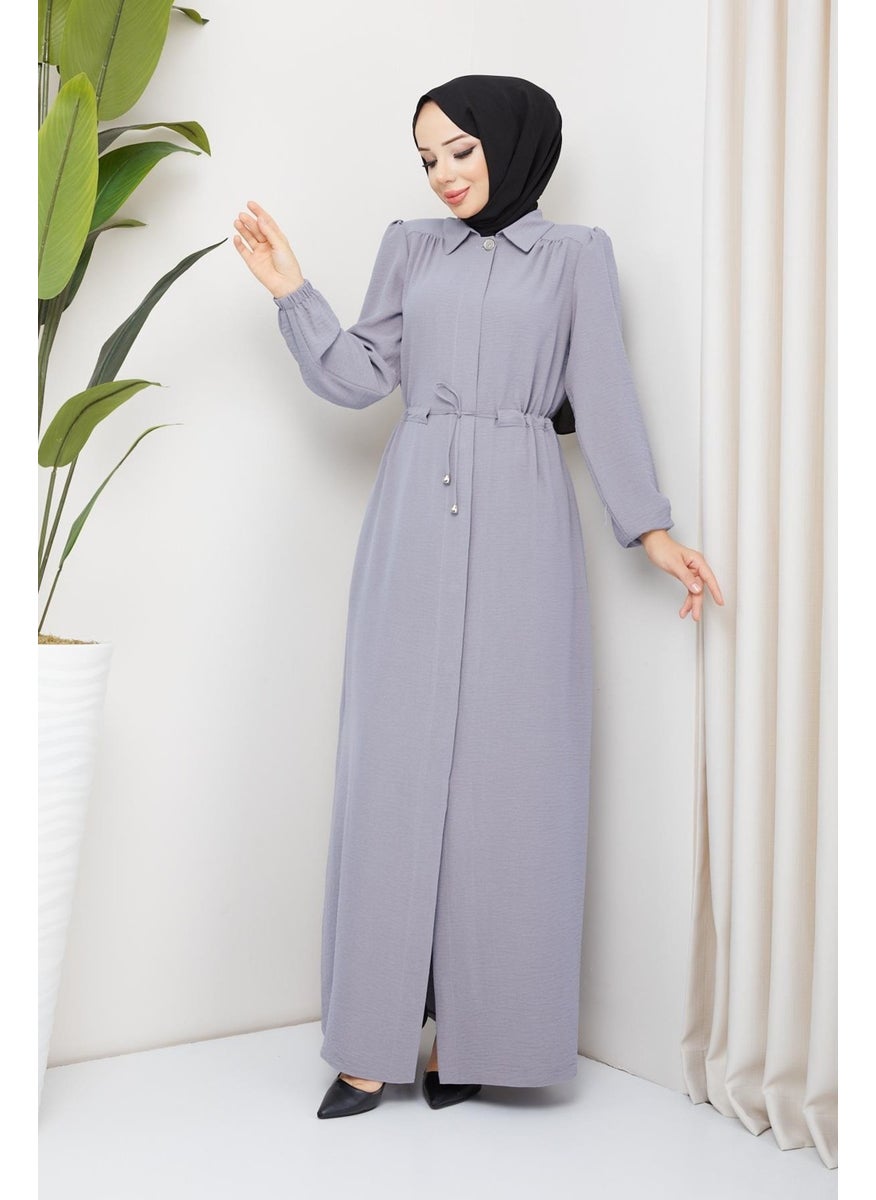 Günay Karaca Ayrobin Fabric Summer Abaya 4690-1  - Image 1