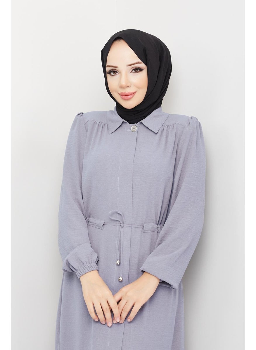 Günay Karaca Ayrobin Fabric Summer Abaya 4690-1  - Image 2