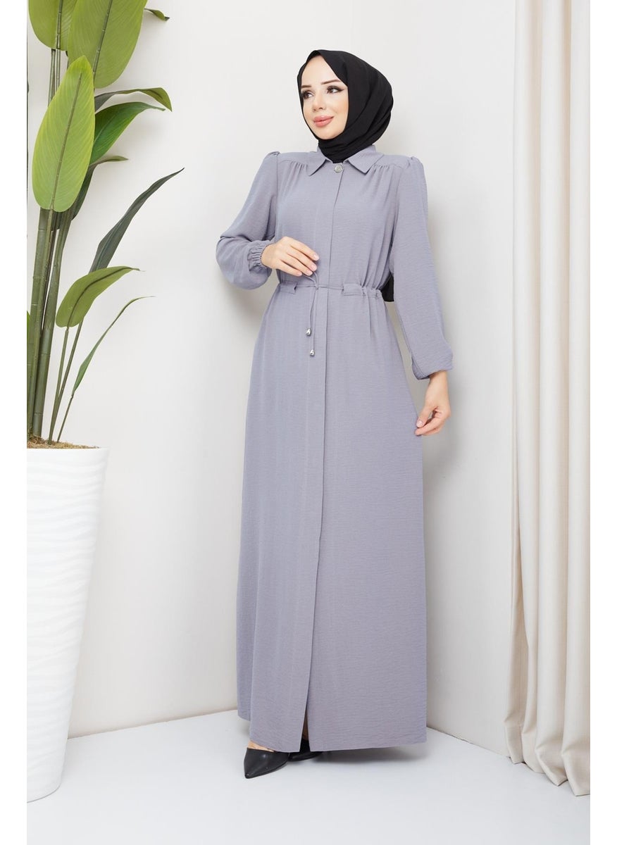 Günay Karaca Ayrobin Fabric Summer Abaya 4690-1  - Image 4