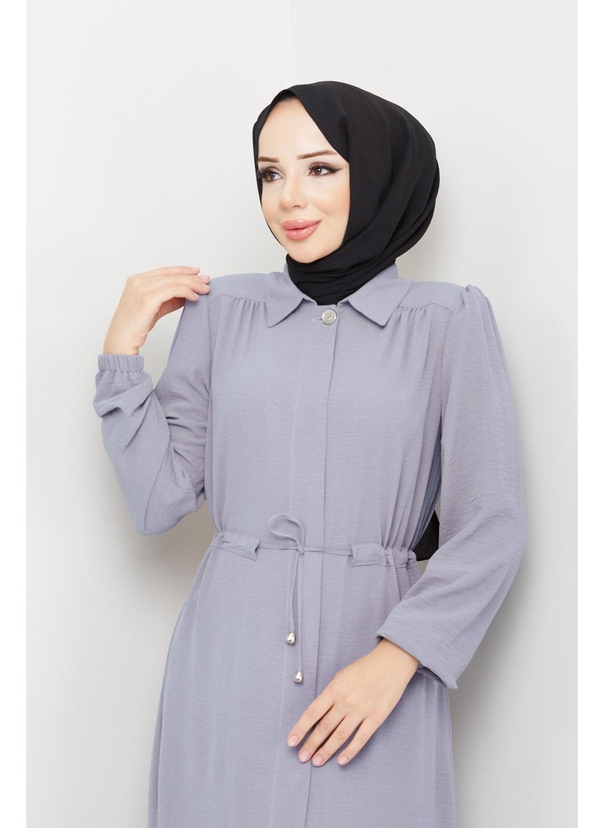 Günay Karaca Ayrobin Fabric Summer Abaya 4690-1  - Image 5