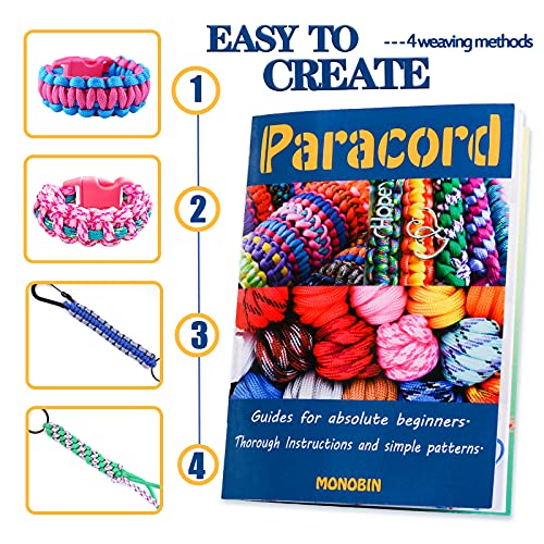 MONOBIN Paracord, 550 Paracord Combo Kit with Instruction Book - 36 Colors Multifunction Paracord Ropes and Complete Accessories for Making Paracord Bracelets, Lanyards, Dog Collars - Image 2