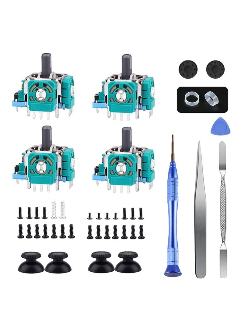 Oasisgalore 3D Joystick Replacement Kit Thumbsticks Repair Tool Kit for PS5 Controller - 4 Joysticks, 10 Rings and More  - Image 1