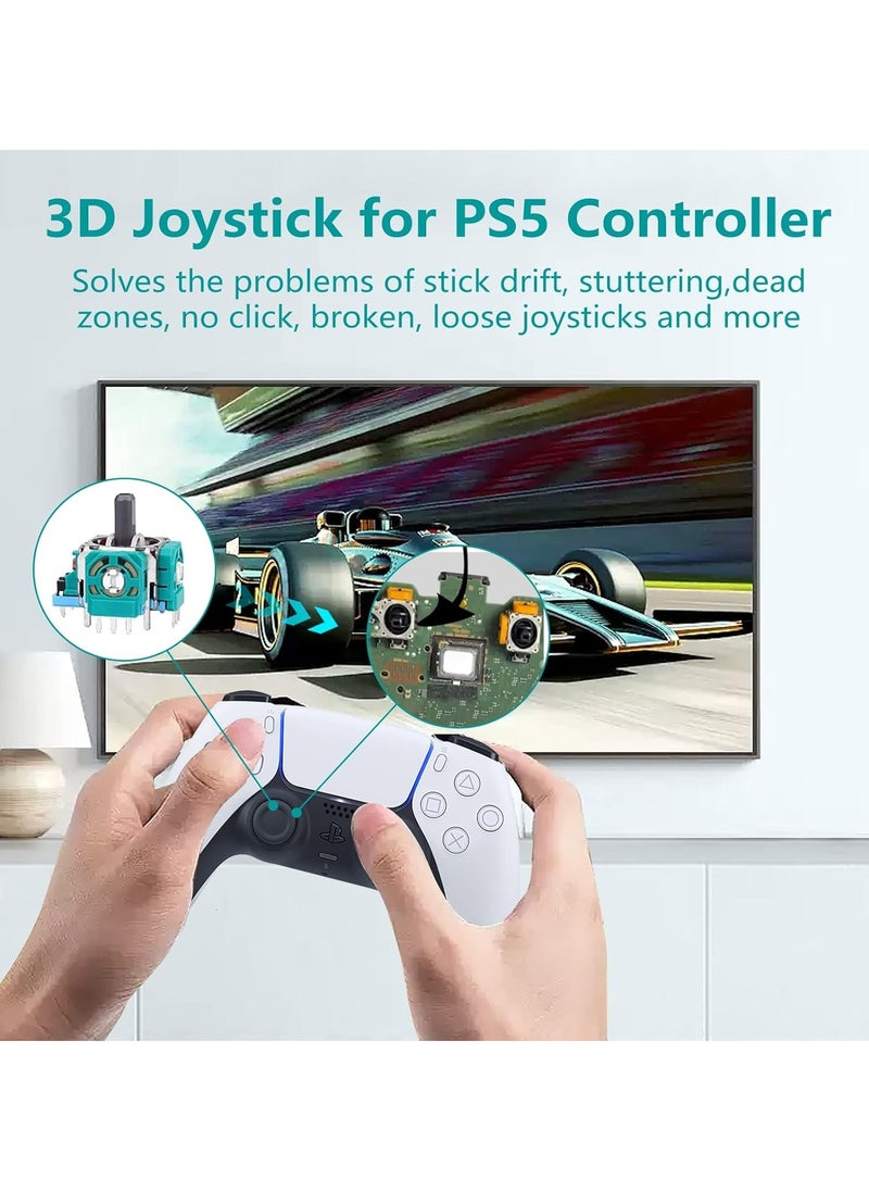 Oasisgalore 3D Joystick Replacement Kit Thumbsticks Repair Tool Kit for PS5 Controller - 4 Joysticks, 10 Rings and More  - Image 3