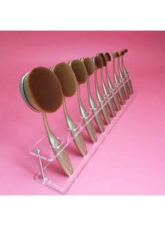 eBoot Clear : Eboot Acrylic Oval Makeup Brush Storage Organizer 10 Lattices Cosmetic Display Shelf (Clear)  - Image 3
