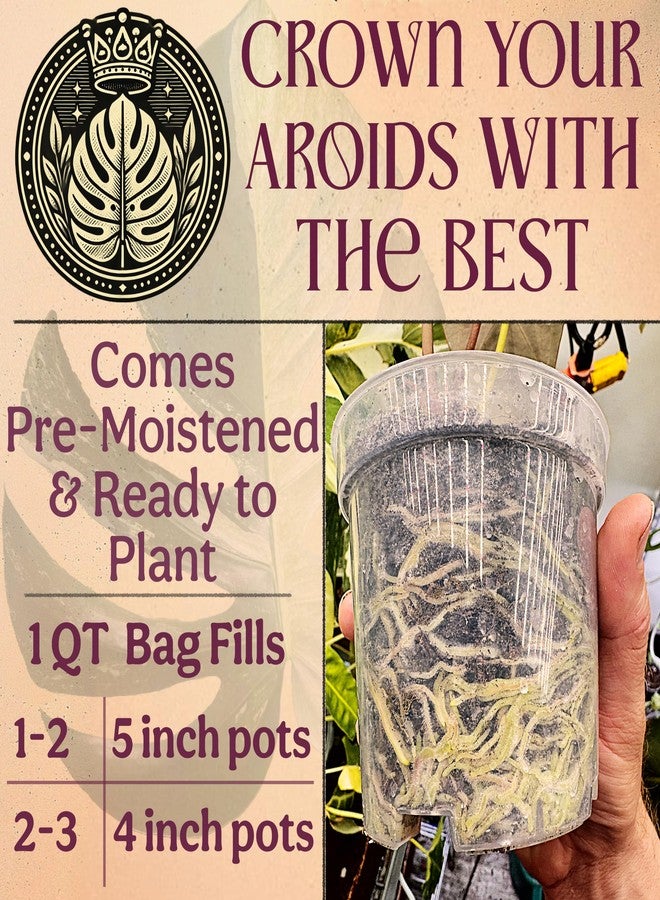 Grow Queen Craft Aroid Potting Mix- Elite Organic Alocasia, Philodendron, Monstera Soil Mix, Chunky, Well Draining Potting Soil for Indoor Plants, All Tropical Plants & Houseplants, Sustainable & Peat Free 1QT - Image 5