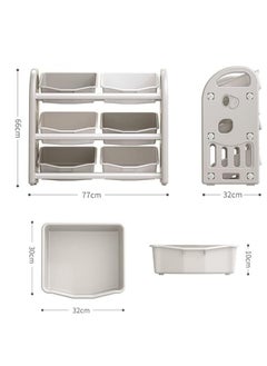 Bebiland Children Multi-Bin Toy Organizer, Storage Bins Toy Boxes, Kids Toy Storage Rack, 3 Layer Children Storage Shelf with 6 Bins for Girls and Boys in Bedroom Playroom Living Room  - Image 2